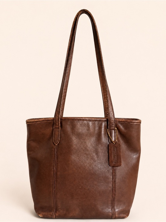 Coach Handbags - Coach Vintage Classic Lunch Tote 9077 Brown Leather Shoulder Bag